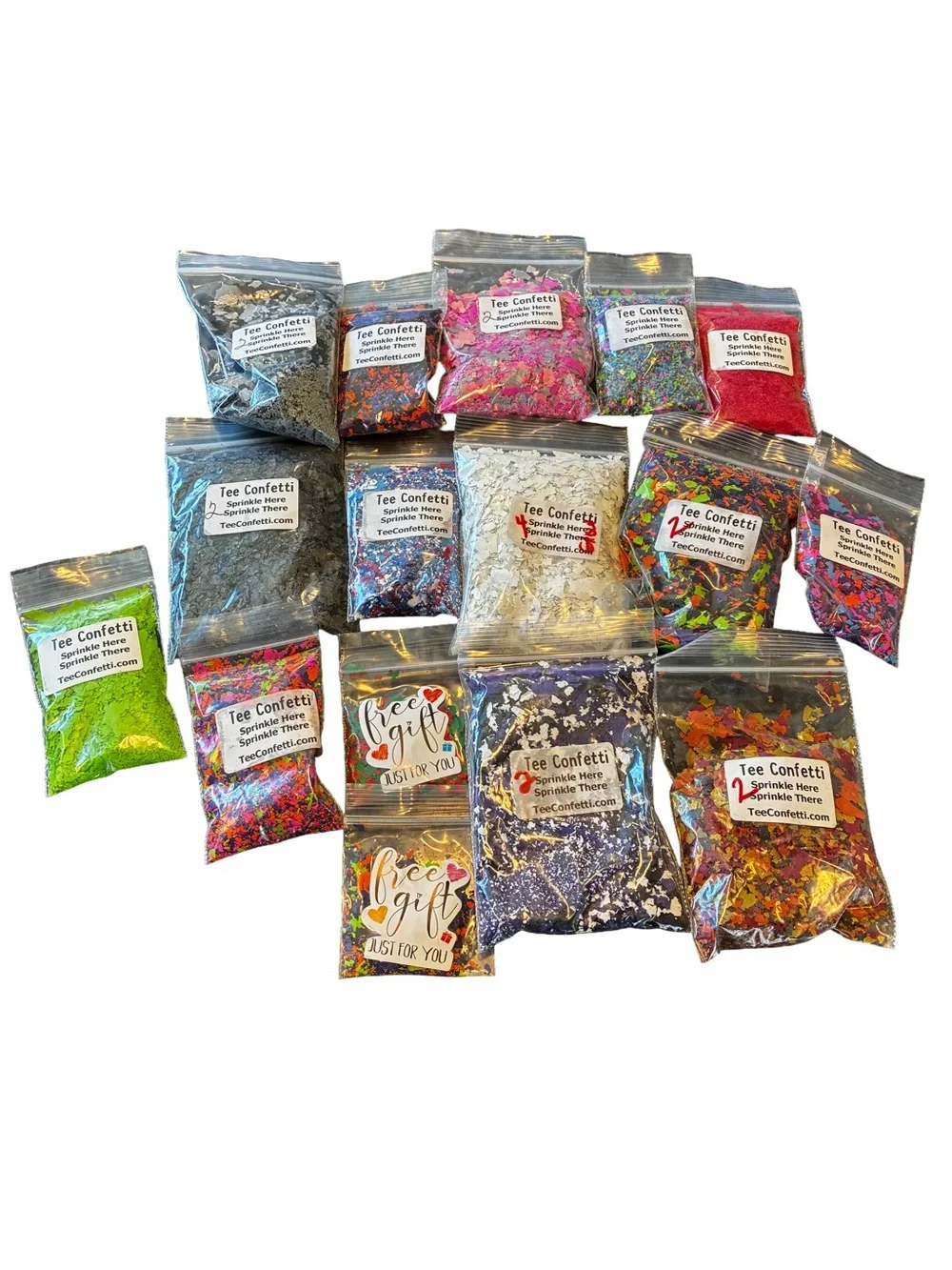 Lot 16 Tee Confetti Screen Print Heat Press Apparel Confetti Packets
